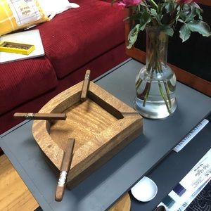 Cigar ashtray solid wood baseball field shaped new